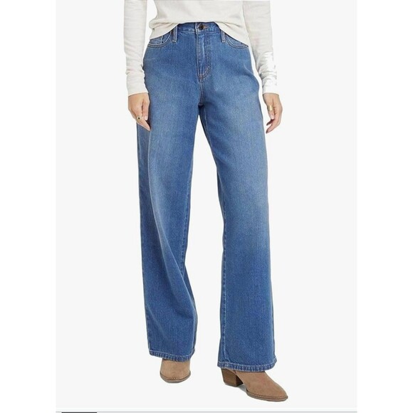 Universal Thread Relaxed Wide Leg Jeans Womens 4 High Rise Lightweight Denim - Picture 1 of 8